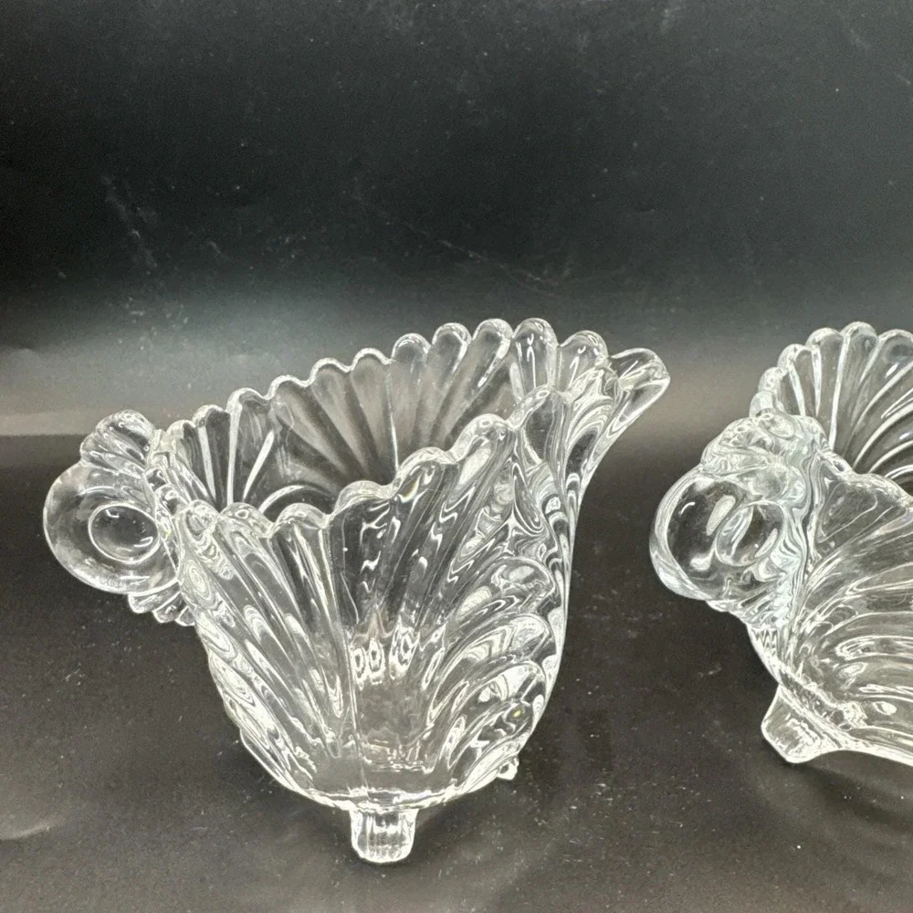 Vintage Cambridge Caprice Pattern‎ SCA Glass Footed Cream and Sugar Set